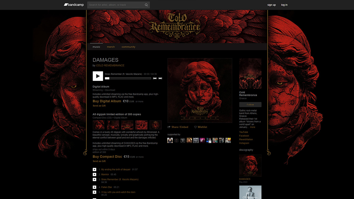 Cold Remembrance Bandcamp Page