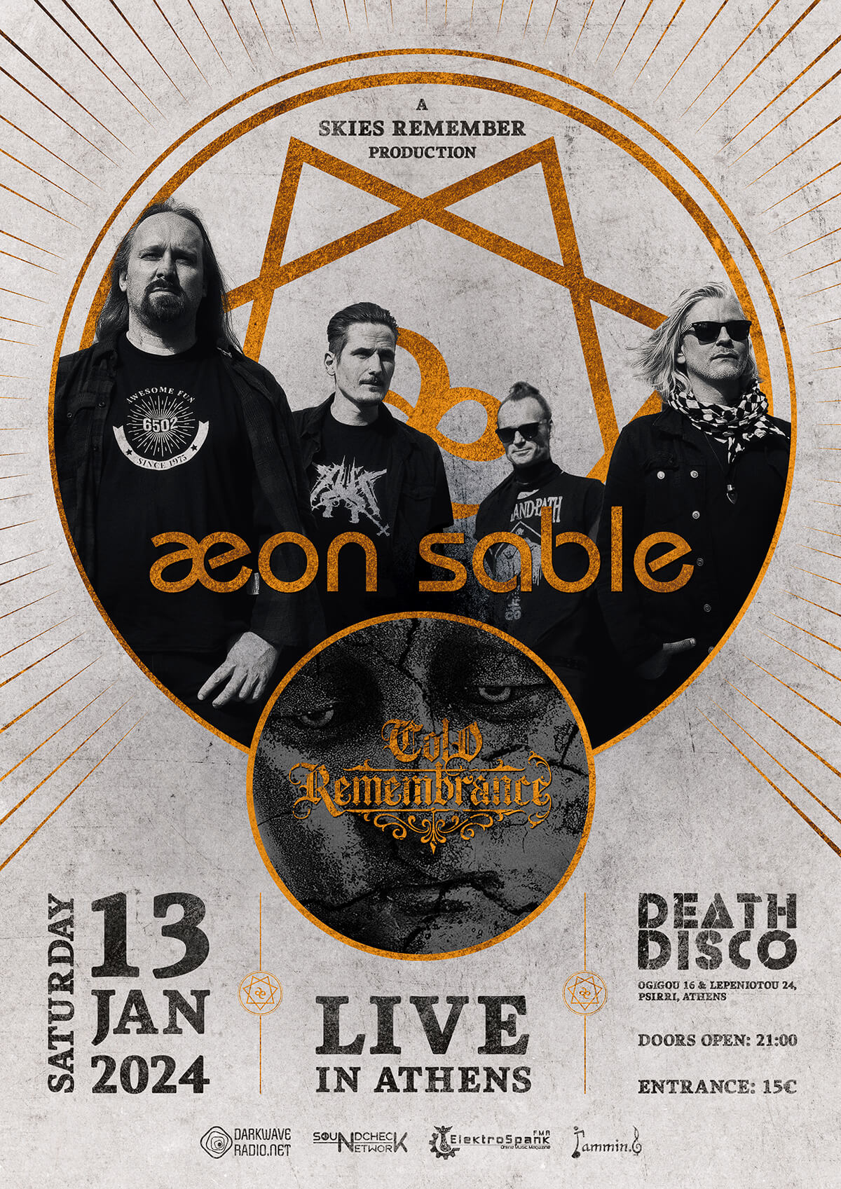 Aeon Sable & Cold Remembrance - Live In Athens Poster